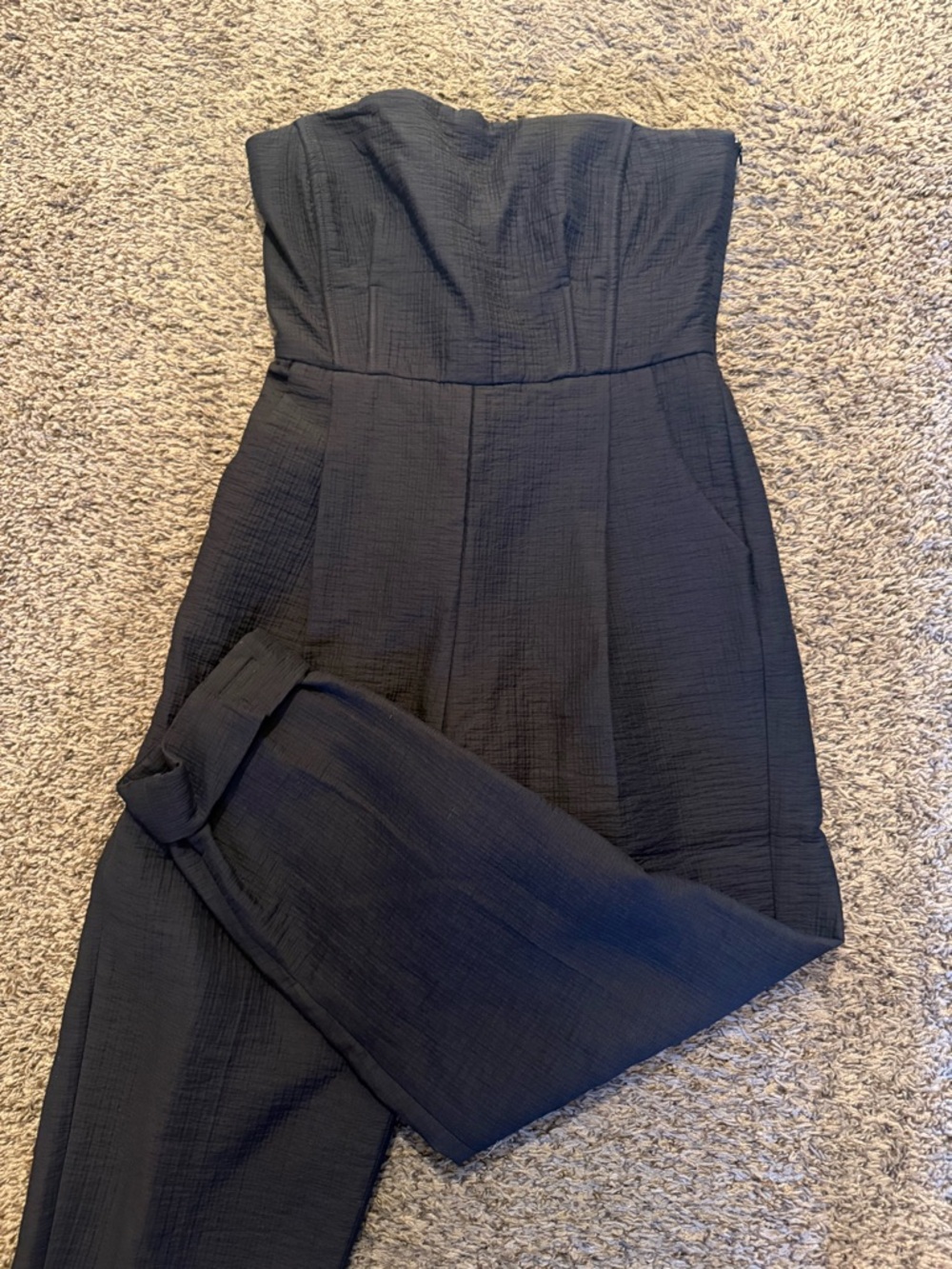 Rachel Comey Black Strapless Cropped Jumpsuit